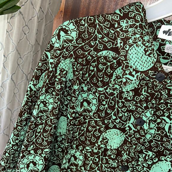 Vintage we be bop women’s 4x tunic top button up Hawaiian teal - Picture 4 of 12